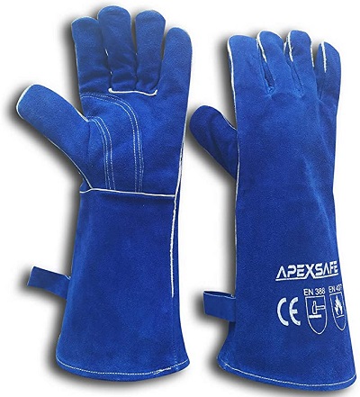 APEXSAFE High Heat Fire Resistant Leather Forging Gloves